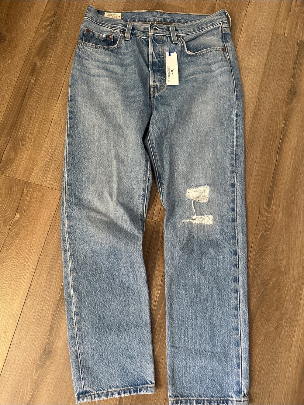Levi Relaxed Light Blue Distressed Jeans